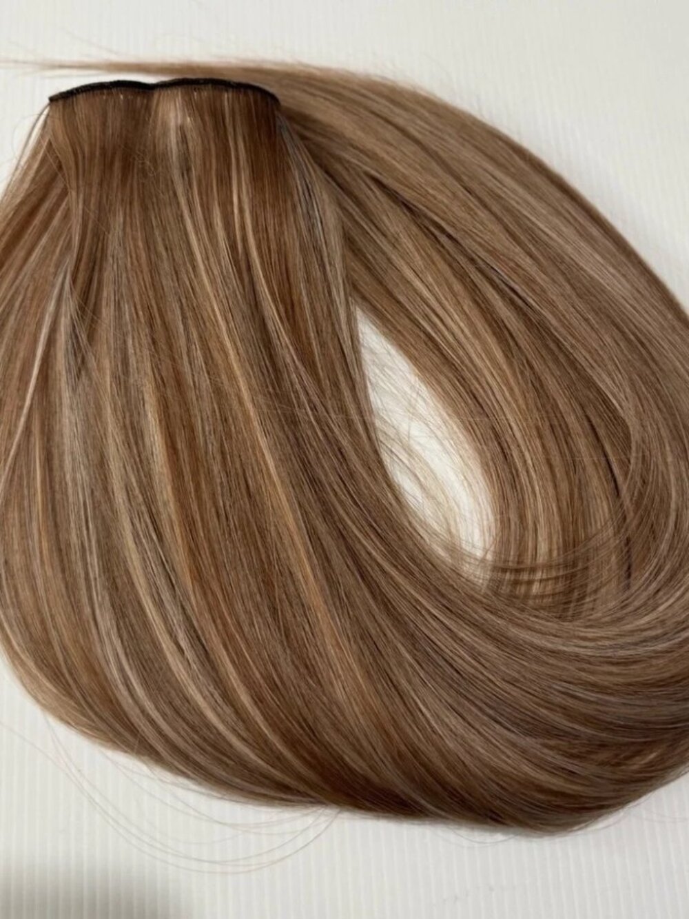 Human hair blend Light Brown With Light Blonde highlights Hair Extensions 24 in - Picture 2 of 8